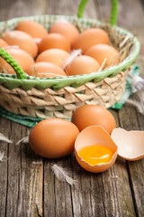 Fresh organic eggs