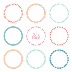 Set of hand drawn ethnic arrows frame. Doodles style. Tribal