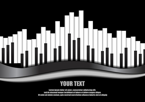 Vector : Piano equalizer on black background