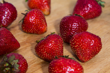 Lot of strawberries isolated on white background