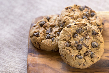 american cookies on wooden table