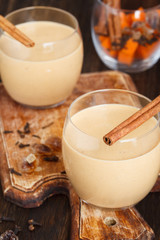 Pumpkin smoothie with cinnamon stick