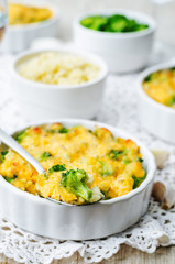 millet casserole with broccoli and cheese