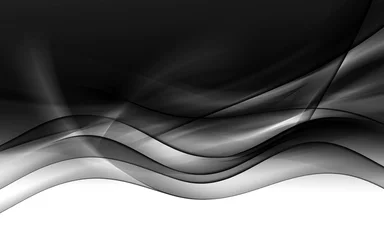 Papier Peint photo Lavable Vague abstraite fond de vague noire abstraite