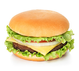 Cheeseburger isolated on white background