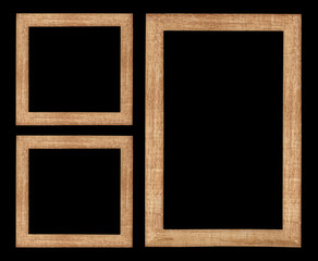 wooden frame on the black background