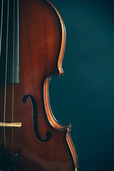 Classical violin on dark background