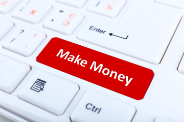 Fototapeta premium Close up of Make money keyboard button