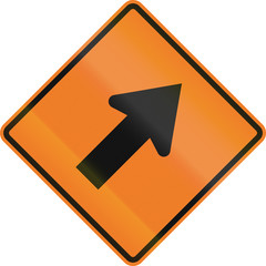 Roadworks sign in Canada - Keep right. This sign is used in Ontario © jojoo64