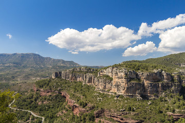 Fototapeta na wymiar Siurana mountains in Spain, Tarragona