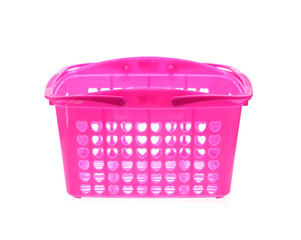 Shopping plastic basket isolated on white background