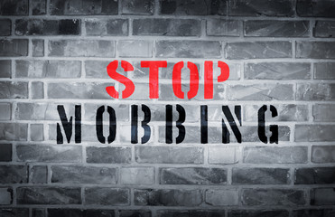 Stop mobbing stencil print on wall
