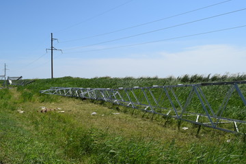 Assembly and installation of new support of a power line