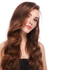 Fototapeta premium Woman with long glossy hair
