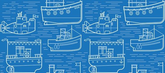 Background with boat silhouettes