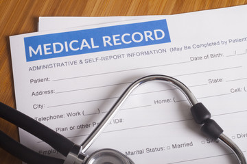 Medical insurance records and Stethoscope