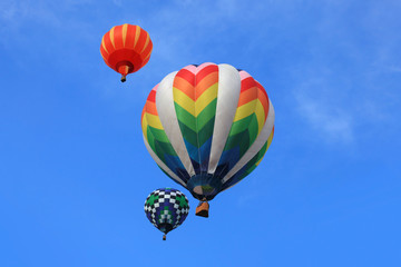 Colorful hot air balloons in the air