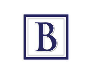 B Letter Logo Square Frame