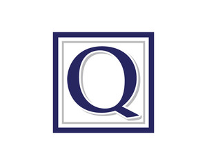 Q Letter Logo Square Frame