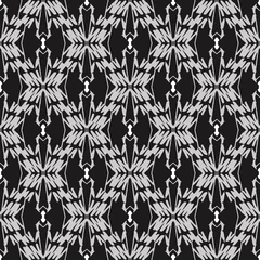 Poster Monochrome seamless pattern.Hand drawn black, white, gray, seamlessly repeating ornamental wallpaper or textile pattern. © Aniko G Enderle