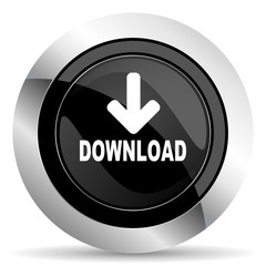 download icon, black chrome button