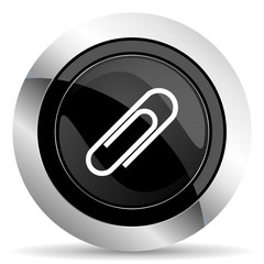paperclip icon, black chrome button