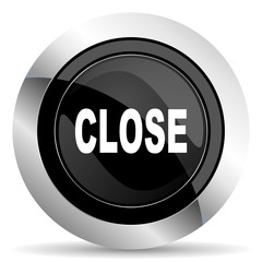 close icon, black chrome button