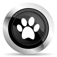 foot icon, black chrome button