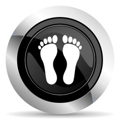 foot icon, black chrome button