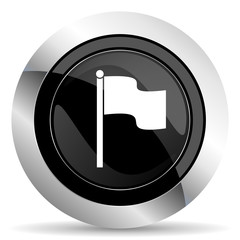 flag icon, black chrome button