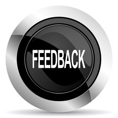 feedback icon, black chrome button