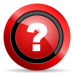 question mark red glossy web icon