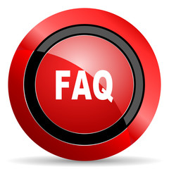 faq red glossy web icon