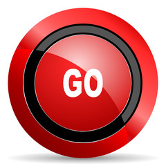 go red glossy web icon