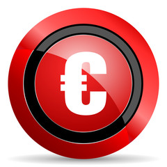 euro red glossy web icon