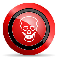 skull red glossy web icon