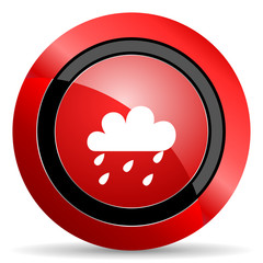rain red glossy web icon