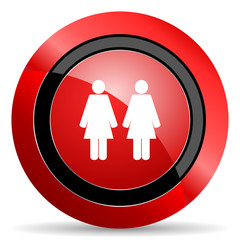 couple red glossy web icon