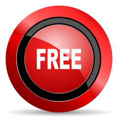 free red glossy web icon