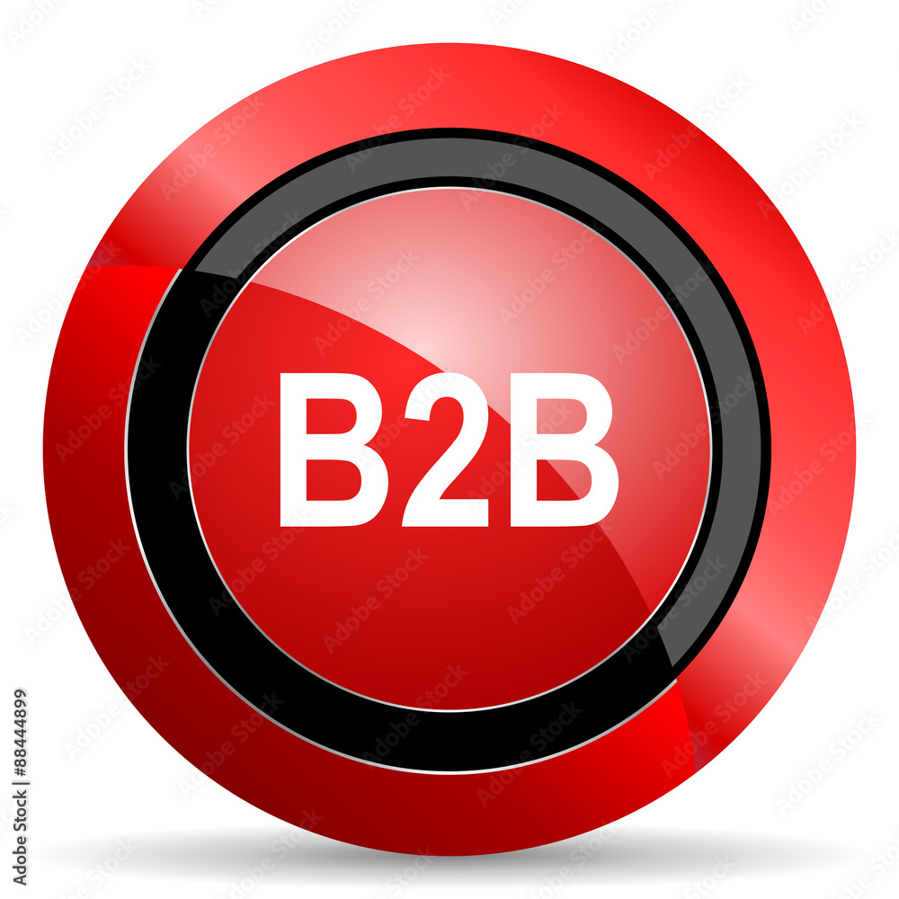 Poster b2b red glossy web icon