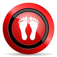 foot red glossy web icon