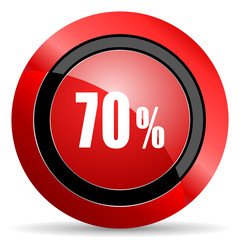 70 percent red glossy web icon