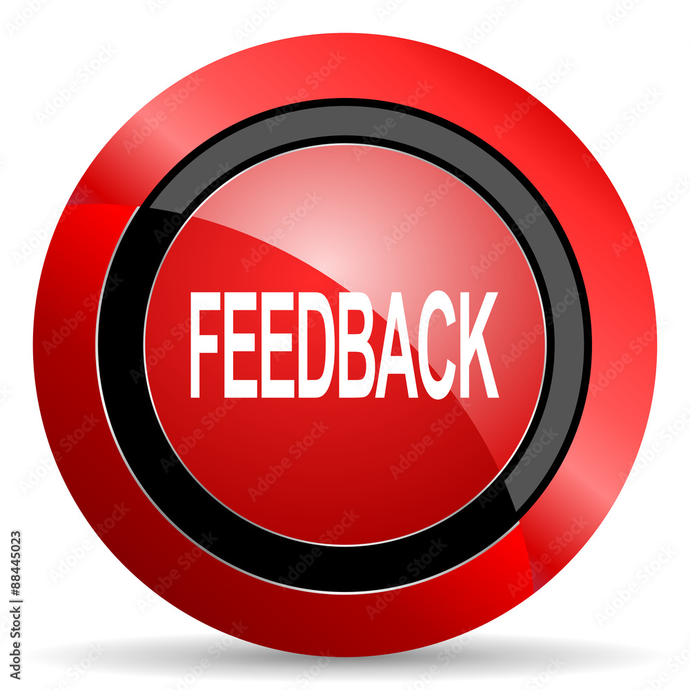 Poster feedback red glossy web icon