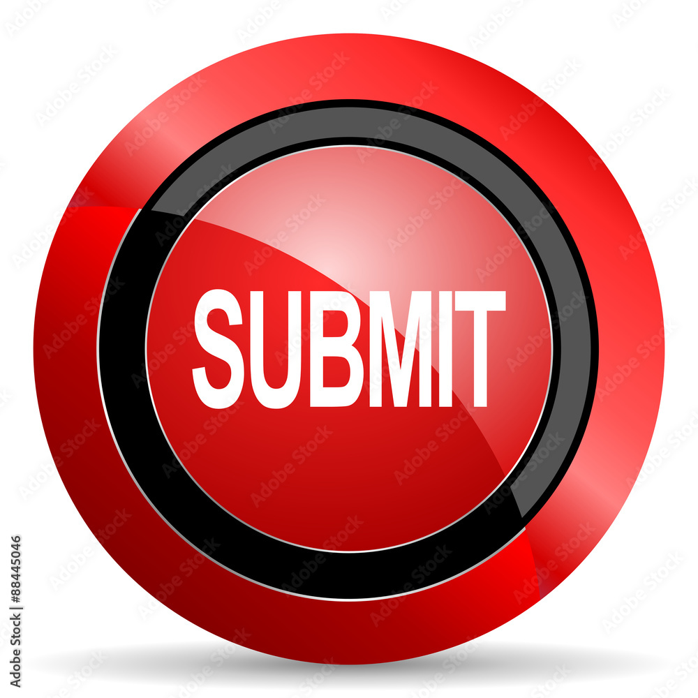 Poster submit red glossy web icon