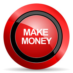make money red glossy web icon