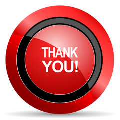thank you red glossy web icon