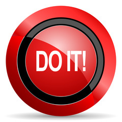 do it red glossy web icon