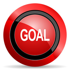 goal red glossy web icon