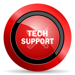 technical support red glossy web icon