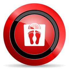 weight red glossy web icon